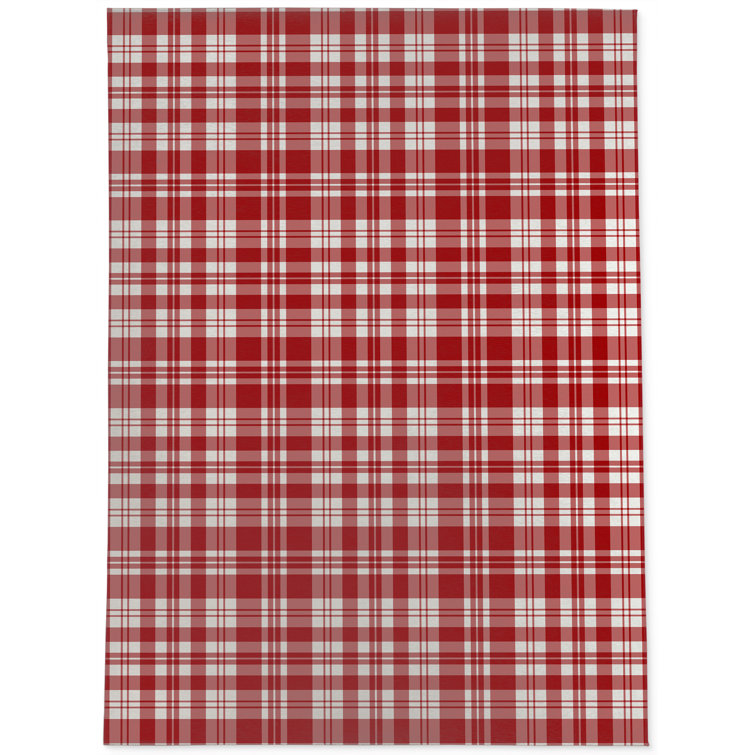 Gracie Oaks Avont Plaid Red/White Indoor / Outdoor Area Rug Wayfair